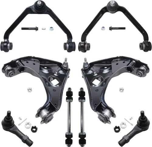 Vista 164 de Detroit Axle - Kit de suspensión frontal de 8 piezas para Chevy GMC Silverado Sierra Suburban 1500 Yukon Avalanche Cadillac Escalade brazos