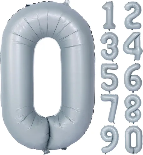 Vista 289 de Globos de 40 pulgadas con números de caramelo, papel de aluminio de helio, globos de látex de Mylar para fiesta de cumpleaños, decoración digital 0