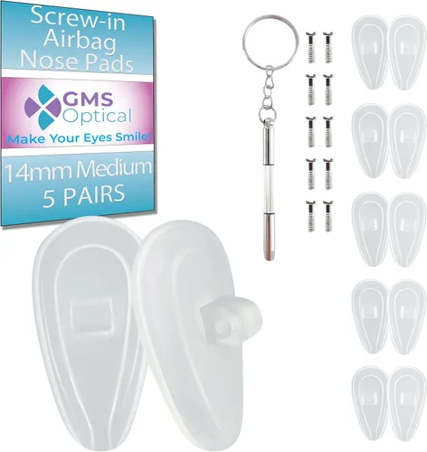 Vista 11 de GMS Optical Comfort Line – 0.276 in de ancho regular / 0.433 in de longitud pequeña – Bolsa de aire de silicona suave atornillada almohadillas