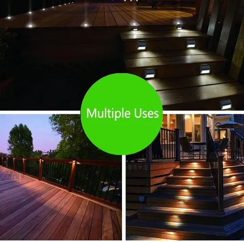 Vista 2 de Luces solares para exteriores, impermeables, con energía solar, para patio, jardín, garaje, entrada, camino, iluminación de pared exterior