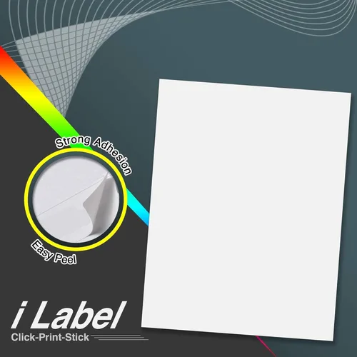 Vista 3 de 8.5" x 11" Full Sheet Label Sticker Paper for Laser & Inkjet Printers [100 Sheets,100 Labels]