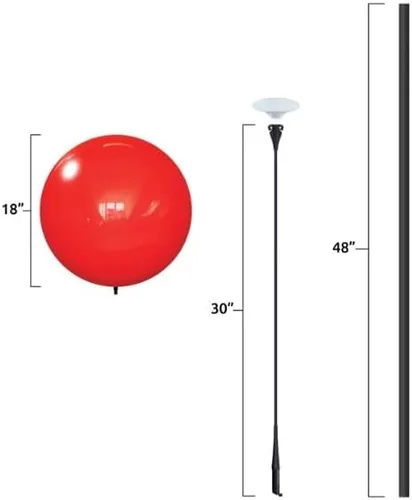 Vista 2 de Kit de poste largo de globo reutilizable resistente a la intemperie - Globos de plástico para exteriores sin helio