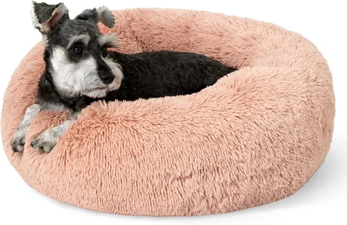 Vista 67 de Bedsure - Cama calmante para perros pequeños y medianos, lavable, con forma de dona, antideslizante, afelpada, esponjosa, pelo sintético, cama
