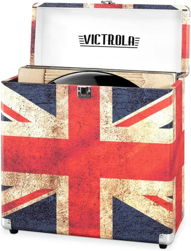 Vista 7 de Victrola Collector – Estuche de almacenamiento para discos de vinilo – Capacidad para más de 30 discos de vinilo para tocadiscos, hardware