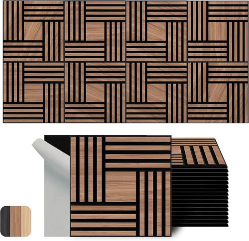 Vista 25 de WoveN SounD Paneles de pared acústicos de ladrillo, visuales sin costuras, alta densidad, decoración de pared a prueba de sonido, azulejos de pared