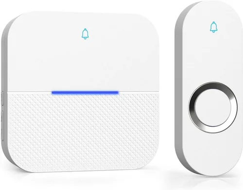 Vista 15 de AIDA Timbre inalámbrico iluminado para el hogar, timbre de batería impermeable inalámbrico de 1,000 pies, 5 niveles de volumen con 58 campanadas