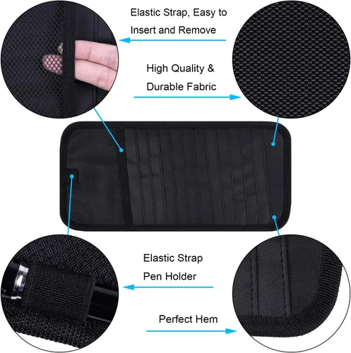Vista 5 de Soporte para CD de coche, organizador para visera de vehículo de Wisdompro para automóviles con 12 fundas de almacenamiento para DVD, 1 bolsillo