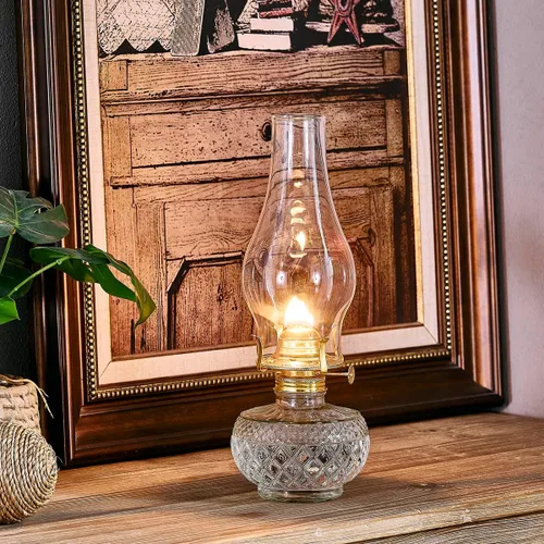 Vista 4 de Lámpara de aceite de repuesto para chimenea, ajuste de 3 pulgadas x 8.3 pulgadas de alto, globo de lámpara de queroseno de vidrio transparente