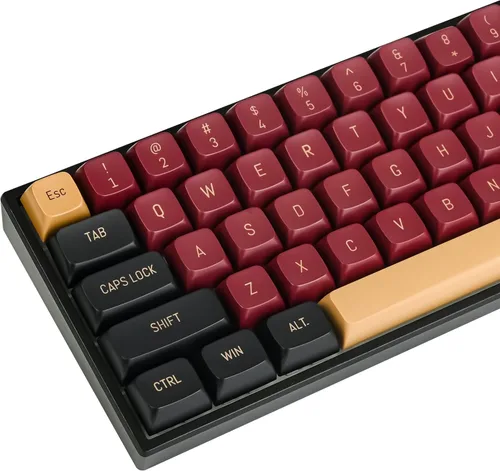 Vista 23 de Guffercty kred 61 teclas PBT 60% teclas retroiluminadas con perfil OEM, diseño 60%, layout US para teclado mecánico 60% (61 gris negro)
