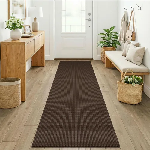 Vista 232 de KOZYFLY - Tapete para puerta de interior, lavable, pequeña, antideslizante, con respaldo de goma, felpudo de algodón para el hogar, color negro