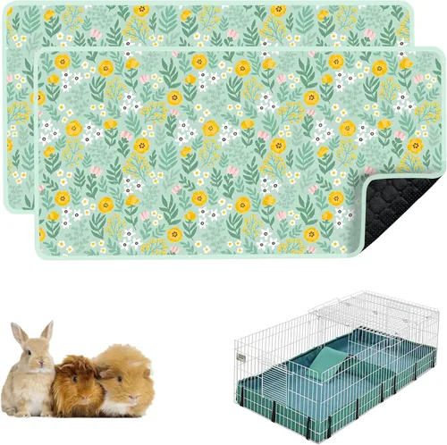 Vista 16 de Forro de Jaula para Cobayas, 150x79 cm 2 Pack Ropa Lavable para Cobayas, Impermeable Reutilizable y Antideslizante, Almohadilla Súper Absorbente Gris
