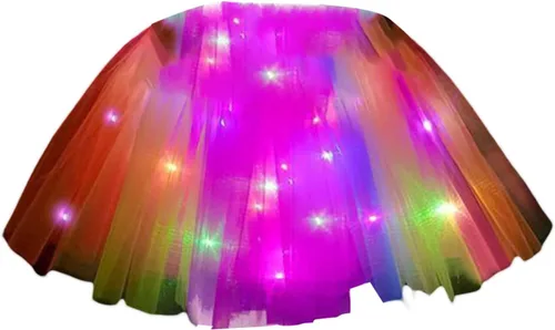 Vista 2 de TRURENDI Conjunto de disfraz de Halloween para niñas, falda de tul iluminada, alas de mariposa, diadema, kit de accesorios de cosplay para niñas