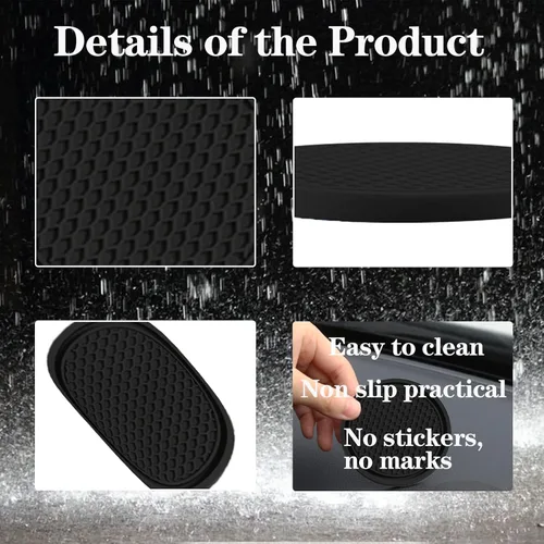 Vista 6 de Paquete de 4 posavasos para automóvil, portavasos universales para automóvil, posavasos suaves de silicona para portavasos de automóvil, adecuados