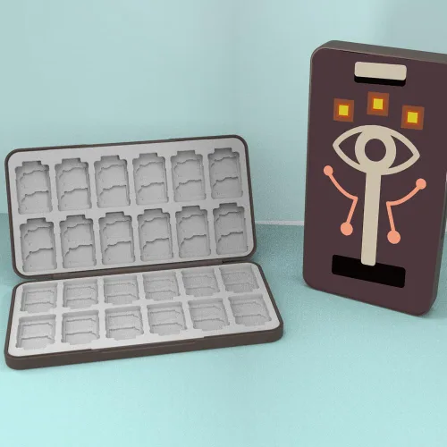 Vista 8 de PERFECTSIGHT Cute Game Card Case for Nintendo SwitchSwitch LiteOLED, 24 Game Holder Cartridge Case for Game Cards and 24 SD Cards, Kawaii Portable