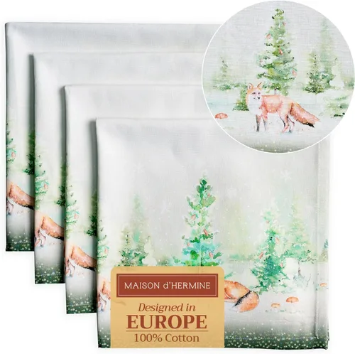 Vista 90 de Maison d' Hermine - Juego de 4 servilletas 100 % de tela de algodón lavable, decorar o regalar, hogar, cocina, comedor, fiestas de cóctel