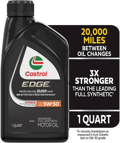 Vista 5 de Castrol EDGE 5W-50 Advanced - Aceite de motor sintético completo, 1 cuarto de galón, paquete de 6