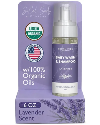 Vista 14 de SoCal Suds & Company Gentle Botanical - Jabón para bebés para pieles sensibles, champú orgánico 2 en 1 y gel de baño espumoso, ingredientes
