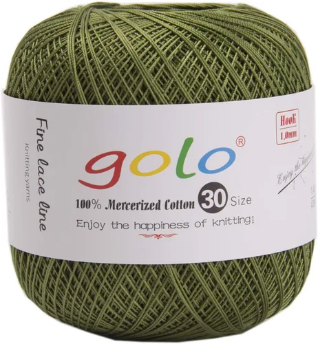 Vista 46 de Golo 3 bolas de hilo de ganchillo tamaño 30, hilo de bordar y lana para tejer a mano para calados 045