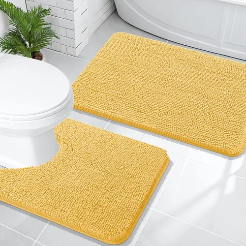 Vista 72 de OLANLY Juego de 2 alfombras de baño de felpilla suave y absorbente, antideslizantes, de secado rápido, lavables a máquina, accesorios de decoración