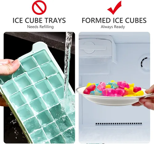 Vista 5 de Cubitos de hielo reutilizables, 40 cubitos de hielo de plástico, congelación rápida, fáciles de limpiar, congelables, falsos cubitos de hielo