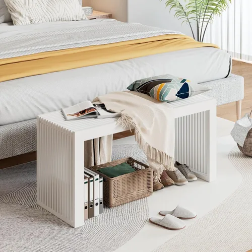 Vista 25 de Banco de comedor de bambú, banco de mesa de cocina de 35 pulgadas, decoración de casa de campo, banco de zapatos de entrada, banco al aire libre