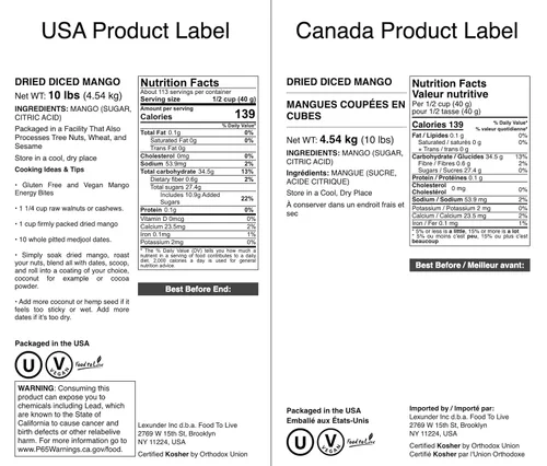 Vista 3 de Mango seco en cubitos, 10 libras, endulzado, sin sulfito, sin sulfito, sin color añadido, sin sabores artificiales, fruta tropical kosher, vegano, a