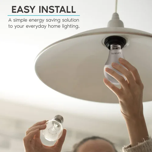 Vista 3 de LUXRITE Bombilla LED A19 equivalente a 60 W, luz blanca cálida de 2700 K, regulable, 800 lúmenes, bombilla LED estándar de 9 W, base E26, Energy