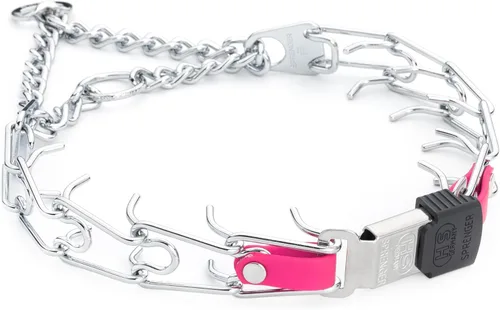 Vista 35 de Collar de perro de acero cromado Herm Sprenger para perros pequeños con hebilla de liberación rápida ClicLock y inserto de Biothane Collar de punta