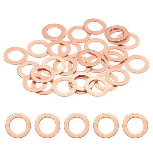 Vista 13 de M METERXITY Paquete de 30 arandelas de cobre, arandelas métricas de sellado de cobre M6x10x1mm para pernos, tornillos, tuercas