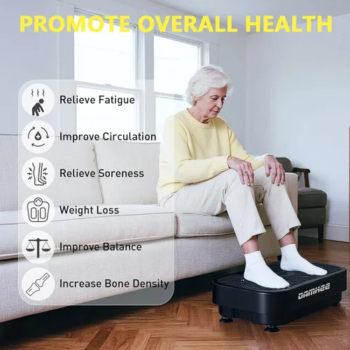 Vista 6 de Vibrating Board Exercise Machine, 9 Modes Vibration Platform for Lymphatic Drainage, 3D Upgrade Vibrating Board for Weight Loss, Home Body Fitness