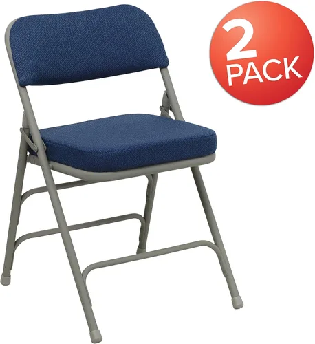 Vista 5 de Silla plegable de metal tapizada Hercules de Flash Furniture, tela curvada color borgoña, 2