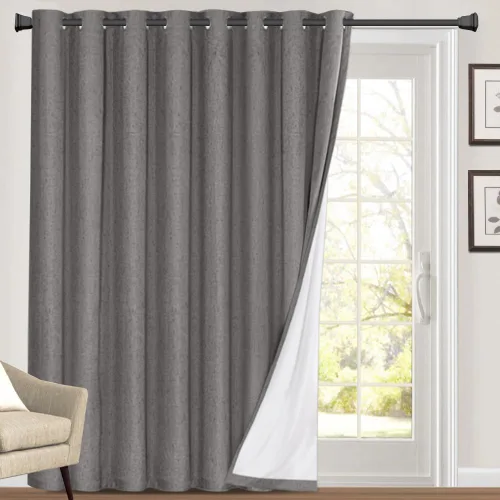 Vista 233 de Primitive - Cortinas opacas 100 % de lino texturizado natural para dormitorio, sala de estar, cortinas para ahorra energía, tela de arpillera