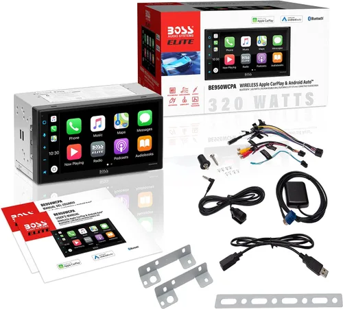 Vista 7 de BOSS Audio Systems Elite Series BE950WCPA - Reproductor multimedia inalámbrico Apple CarPlay Android Auto para automóvil, pantalla táctil capacitiva