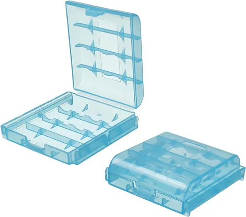 Vista 2 de Fielect 10 Uds 4 x AA/AAA Caja de Almacenamiento de Batería Titular Caja Organizador Azul