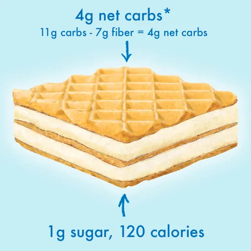 Vista 4 de Rip Van - Galletas de oblea de limón, 16 unidades, 0.04 oz de azúcar, 0.14 oz de carbohidratos, veganas, para dieta cetogénica, 0.00 oz de grasa