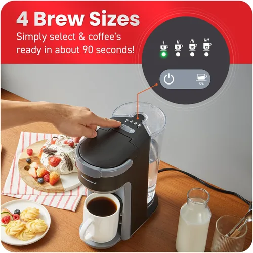 Vista 3 de Elite Gourmet EHC323 - Cafetera de cápsulas 2 en 1 con tecnología de preparación rápida, capacidad de preparación de 6 ~ 12 onzas, K-Cups y molidos