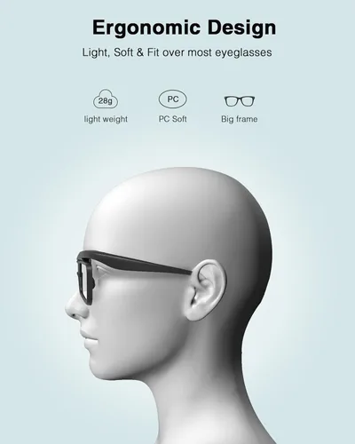 Vista 3 de AWOL VISION Gafas DLP Link 3D (paquete de 3), lentes recargables con obturador activo compatibles con AWOL VISION LTV-2500, LTV-3500, Vanish TV