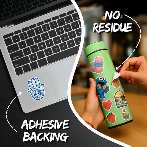 Vista 4 de Adhesivo turco contra el mal de ojo de 4 pulgadas, amuleto de protección nazar, buena suerte, calcomanía de vinilo impermeable para laptop, botella