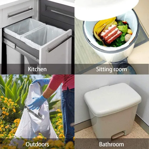 Vista 7 de 120 bolsas de basura pequeñas con cordón de 2.6 galones, bolsas de plástico pequeñas y fuertes para botes de basura de 7.5 a 10 litros