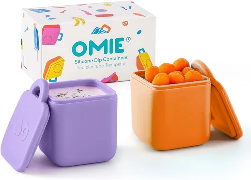 Vista 8 de Omie Caja (paquete de 2) recipientes para salsas a prueba de fugas, recipiente para aderezo de ensalada, recipiente de condimentos con tapas