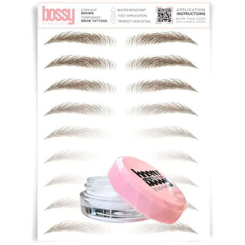 Vista 68 de Brows by Bossy Tatuaje temporal para cejas 8 colores y 6 estilos adhesivos impermeables para cejas, tatuajes falsos para el cabello como pelar