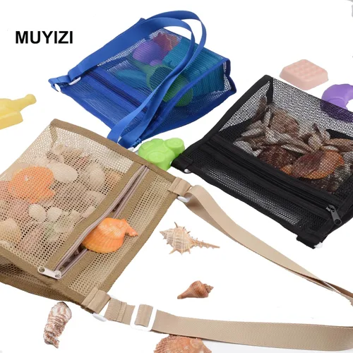 Vista 2 de MUYIZI Bolsas de Concha de Playa para Recoger Conchas - Bolsas de Malla para Niños y Adultos