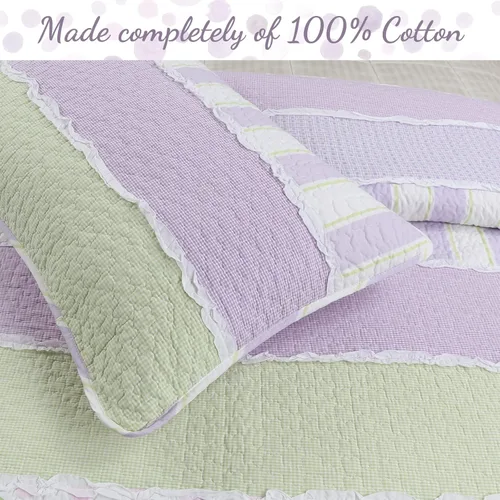 Vista 6 de Cozy Line Home Fashions Juego de ropa de cama reversible de 100 % algodón, colcha reversible para todas las estaciones
