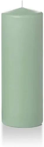 Vista 7 de yummi Velas redondas de pilar de 3 x 4 pulgadas, color verde oliva, 3 por paquete