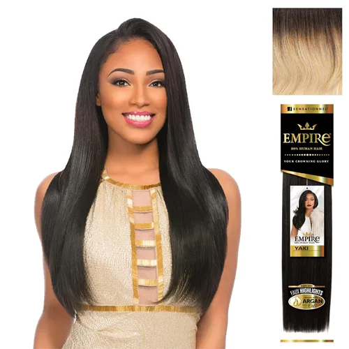 Vista 15 de Empire Yaki – 100% pelo humano Remy, tejido suave Yaki con aceite de argán, Sensationnel