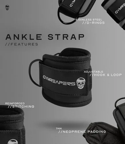 Vista 6 de Gymreapers - Correas de tobillo para Kickbacks en máquinas de cable, entrenamientos de glúteos, ejercicios de la parte inferior del cuerpo - Correas