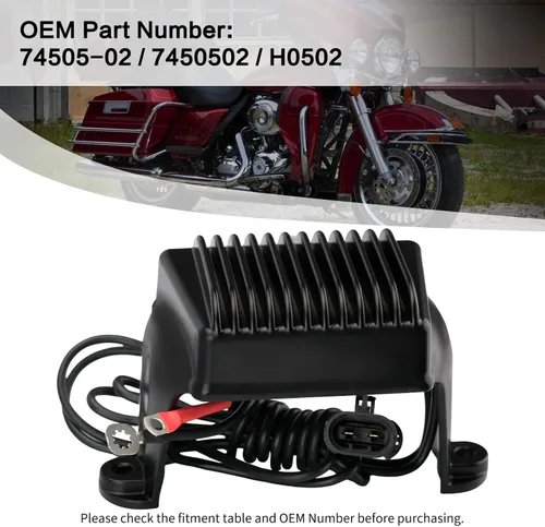 Vista 2 de 74505-02 Regulador de Voltaje Rectificador Compatible con Harley Davidson Road Glide Road King Electra Glide Ultra Classic 2002-2003 7450502 H0502