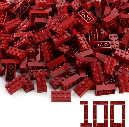 Vista 6 de Feleph 100 piezas 2 x 4 Ladrillos Piezas Negras Partes Clásico Juego Creativo Bloques de Construcción Juego de Partes Accesorios de Juguete