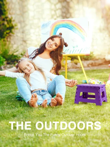 Vista 54 de Dyforce Taburete plegable de 9 pulgadas, taburete para niños, taburetes resistentes para adultos, taburetes de pie compactos, taburetes ligeros